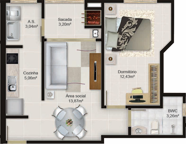 Planta referente ao apartamento tipo 4